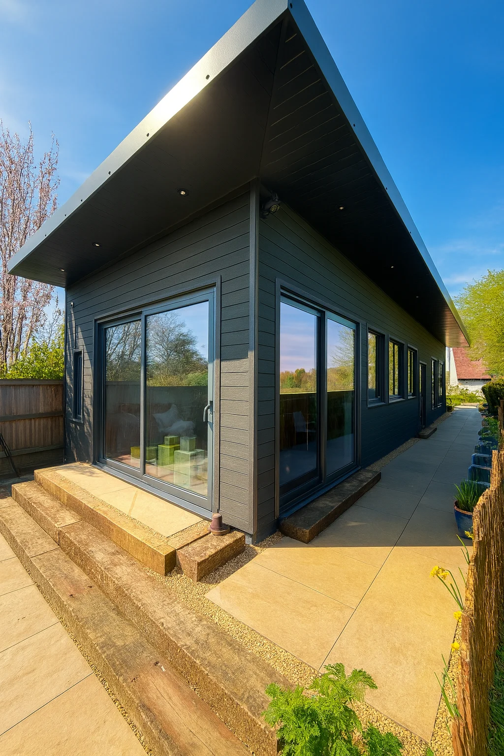 Bespoke modular granny annexe with durable cladding and house style finish