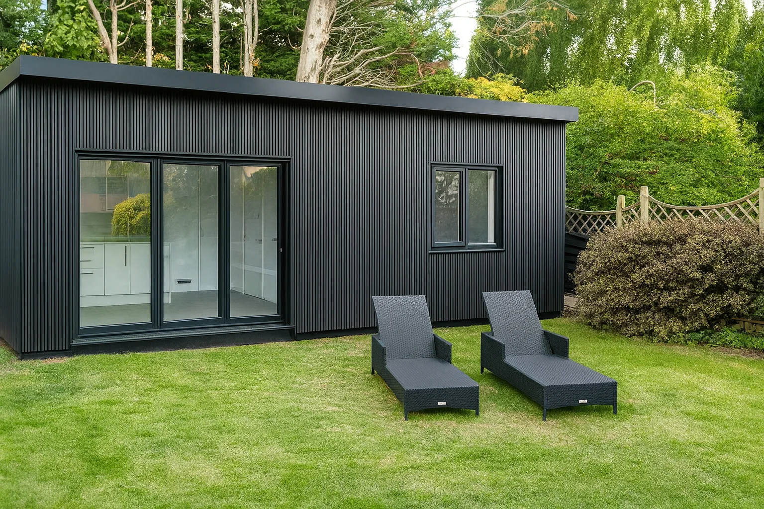 Modern granny annexe with private entrance and low maintenance garden setting