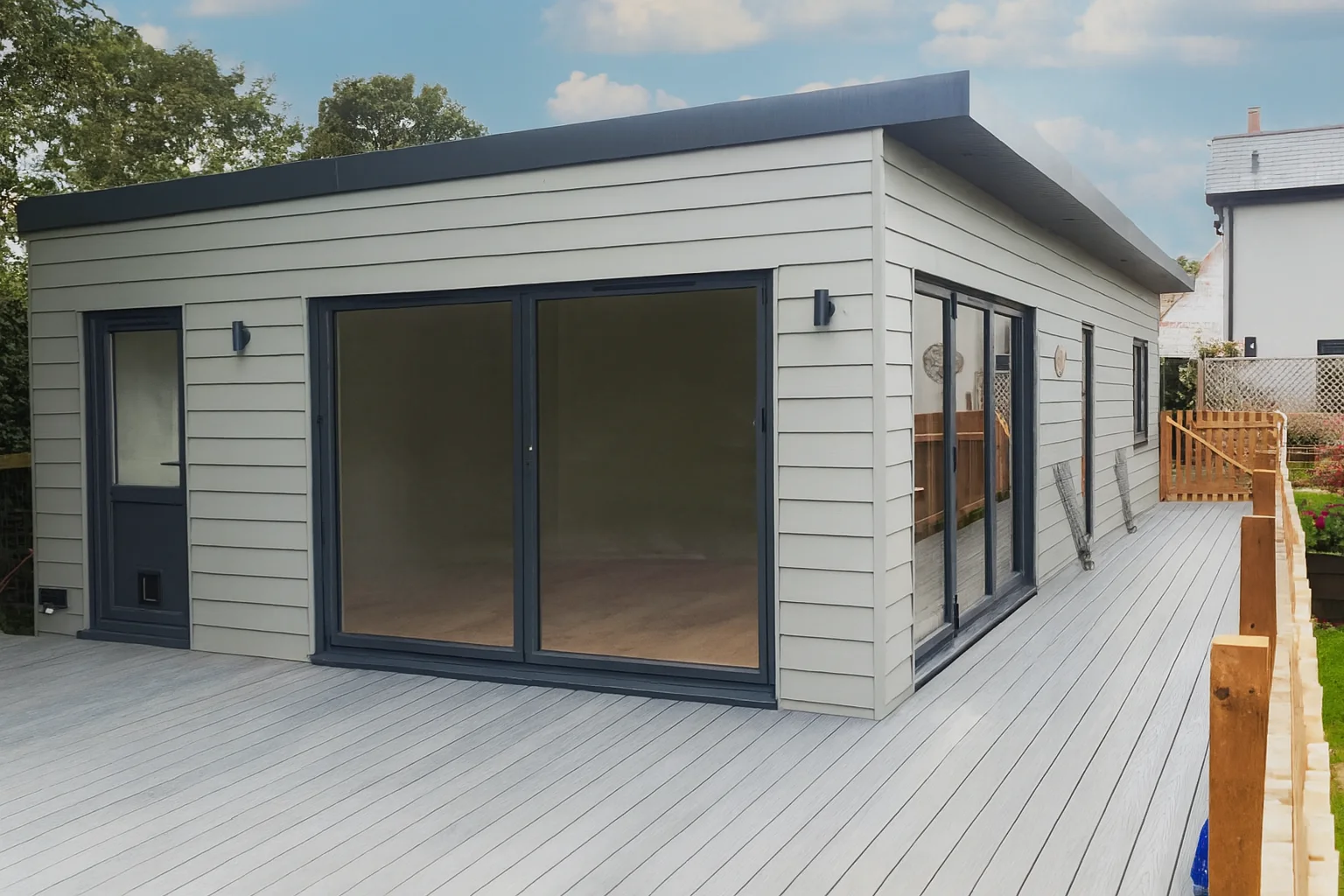 Premium garden annexe with clean exterior lines and residential finish