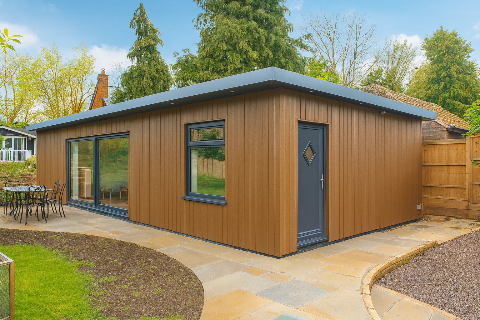 Contemporary granny annexe home with bright windows and compact layout