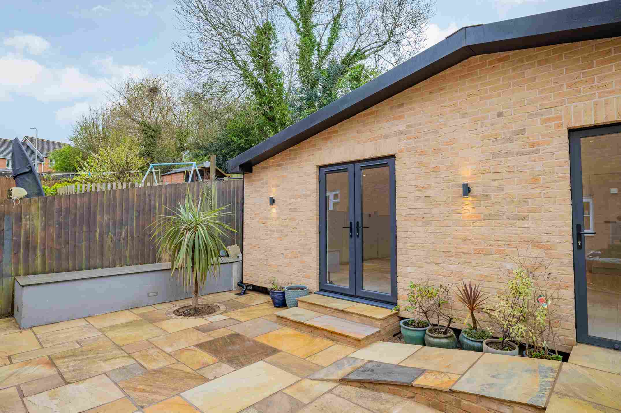 Open plan granny annexe interior with living area and natural light