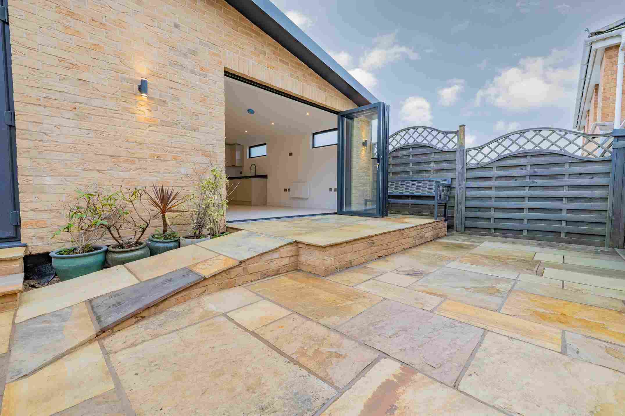Garden annexe bathroom with modern fixtures and space saving design